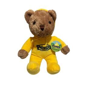 Peeps 11 in Brown Plush Teddy Bear with Blue Hooded Pajama Outfit NWT 2015